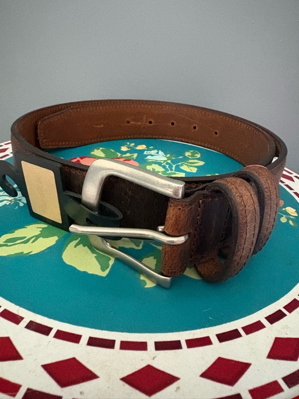 Leather Men's Casual Belt - Brown